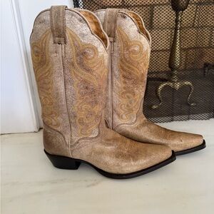 J.B. Dillon Gold and Tan Cowboy Boots